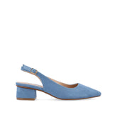 Sylvia Low Block Heels in Wide - Blue