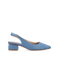 Sylvia Low Block Heels in Wide - Blue