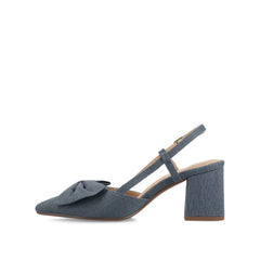 Tailyynn Slingback Block Heels in Statement Denim