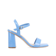Tivona Strappy Block Heels in Vegan Leather - Blue