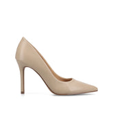 Venus Stiletto Dress Pump Heels in Taupe PU