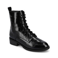VIENNA Combat Booties - Wide Width (Crinkle Black)