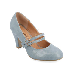 Windy Croco Mary Jane Pump Heels in Narrow - Blue