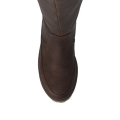 ZEMMIE Wide-Calf Quilted Boots in Vintage Chocolate