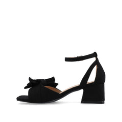 Zevi Strappy Block Heels in Wide Width - Black Fabric
