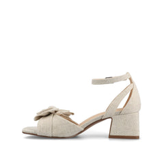 Zevi Strappy Block Heels in Wide Width - Bone Fabric