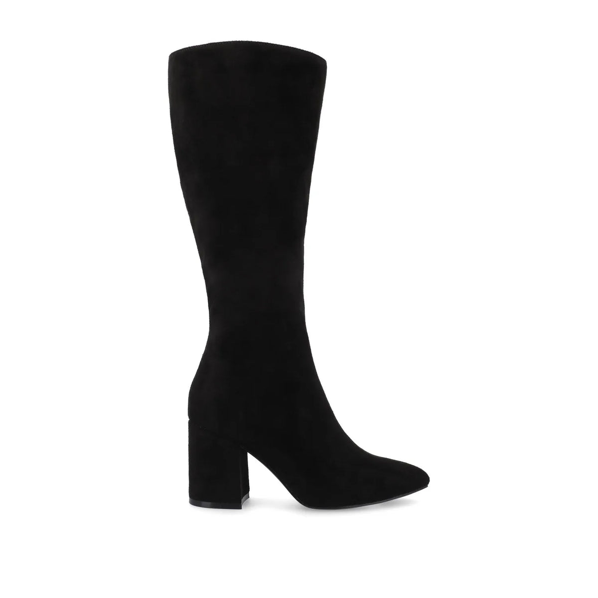 AMEYLIA Knee-High Boots in Black Faux Suede