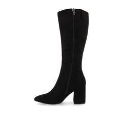 AMEYLIA Knee-High Boots in Black Faux Suede