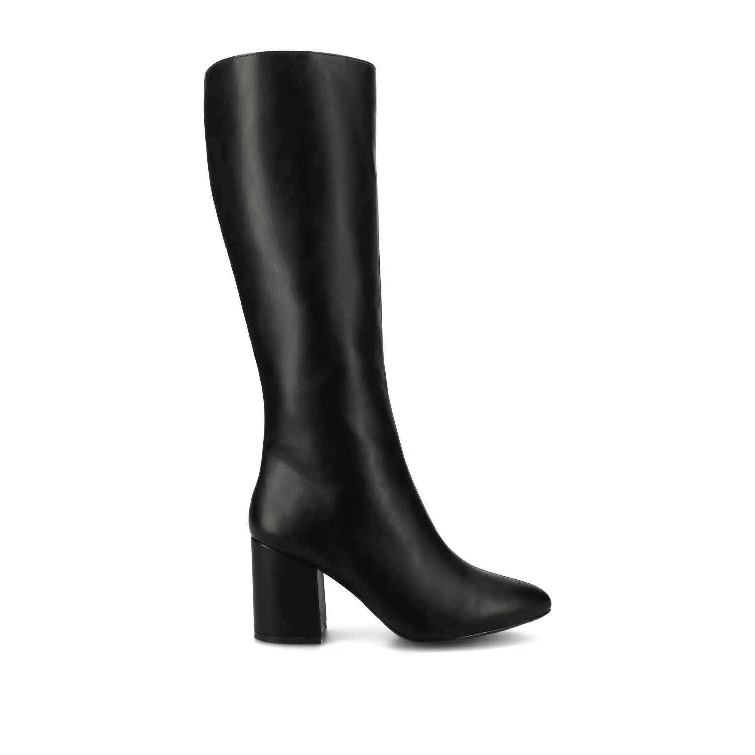 AMEYLIA Vegan Leather Knee-High Boots in Black