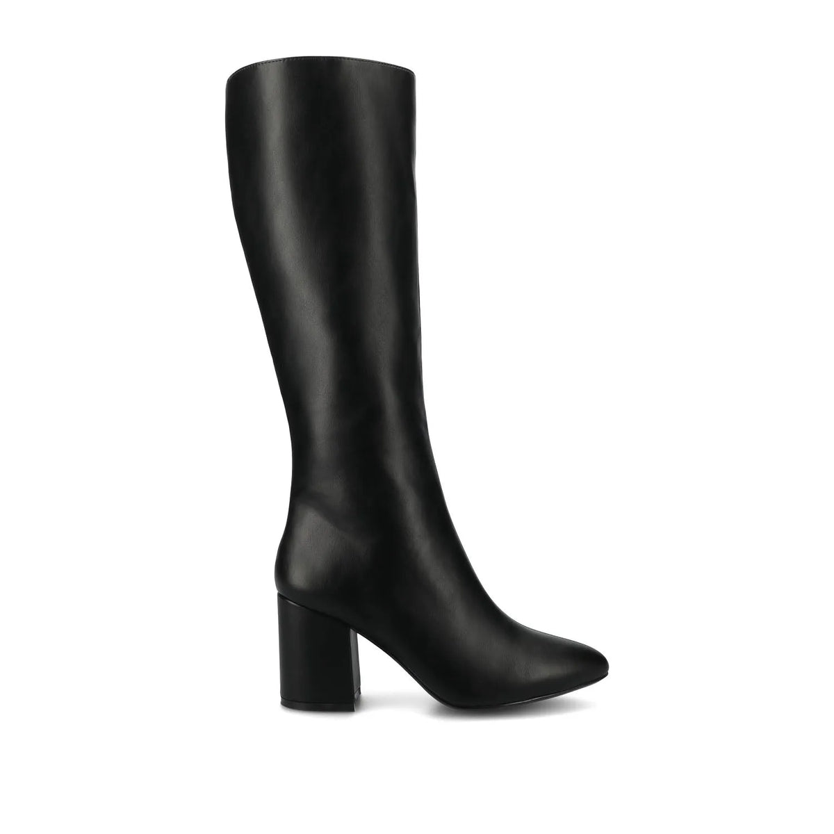 AMEYLIA Vegan Leather Knee-High Boots in Black