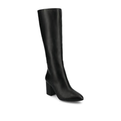 AMEYLIA Vegan Leather Knee-High Boots in Black