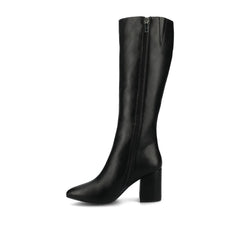 AMEYLIA Vegan Leather Knee-High Boots in Black