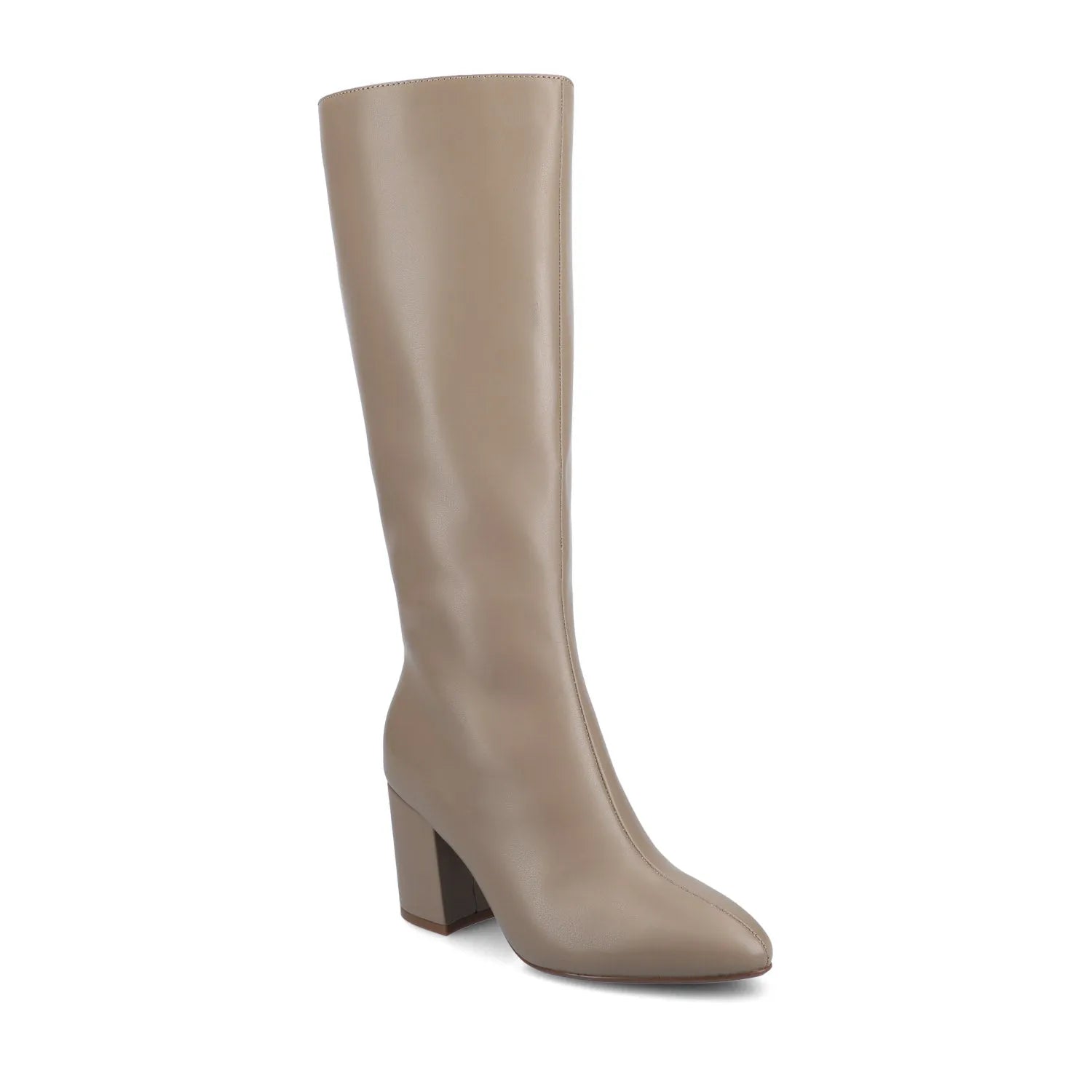 AMEYLIA Taupe Vegan Leather Knee-High Boots