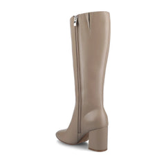 AMEYLIA Taupe Vegan Leather Knee-High Boots