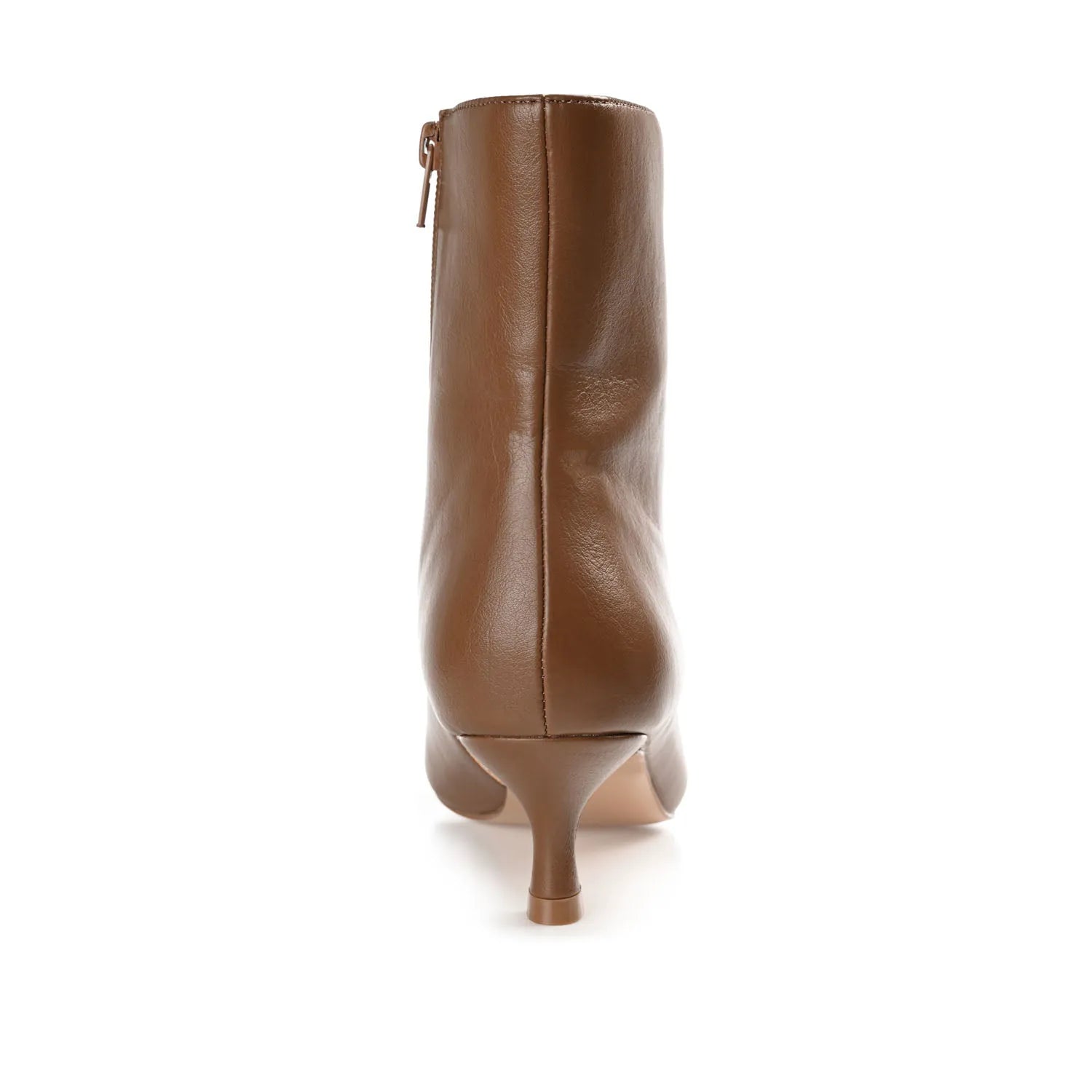 ARELY Wide Fit Pointed Toe Booties in Brown PU
