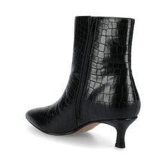 Arely Pointed Toe Booties in Black Croco