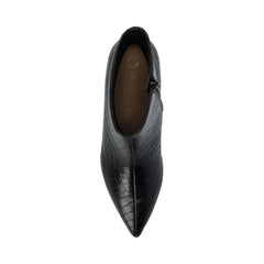 Arely Pointed Toe Booties in Black Croco