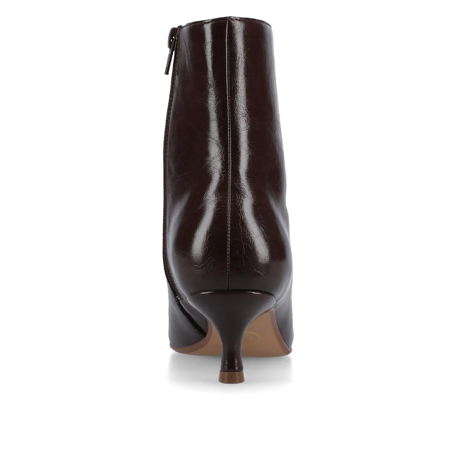 ARELY Wide Calf Pointed Toe Booties in Chocolate