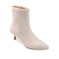 ARELY Wide Calf Pointed Toe Booties in Stone PU