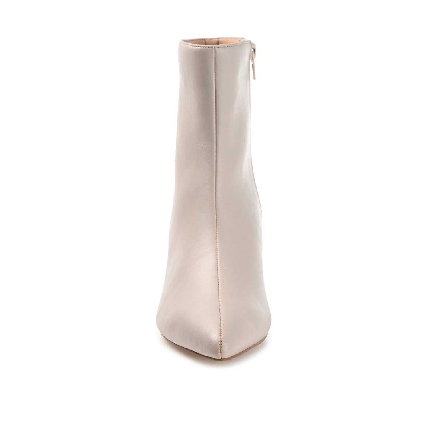 ARELY Wide Calf Pointed Toe Booties in Stone PU