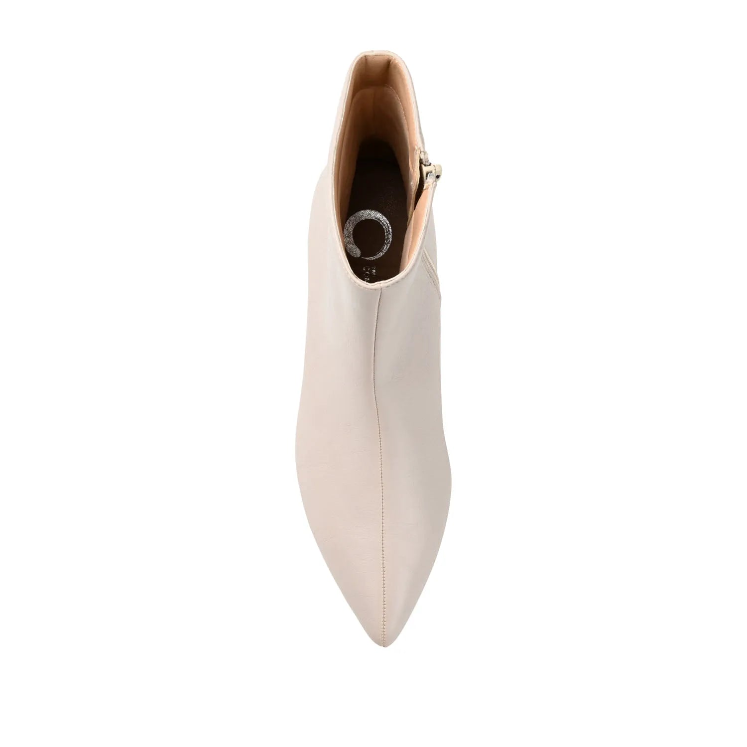 ARELY Wide Calf Pointed Toe Booties in Stone PU