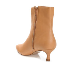 ARELY Wide Fit Pointed Toe Booties in Tan PU