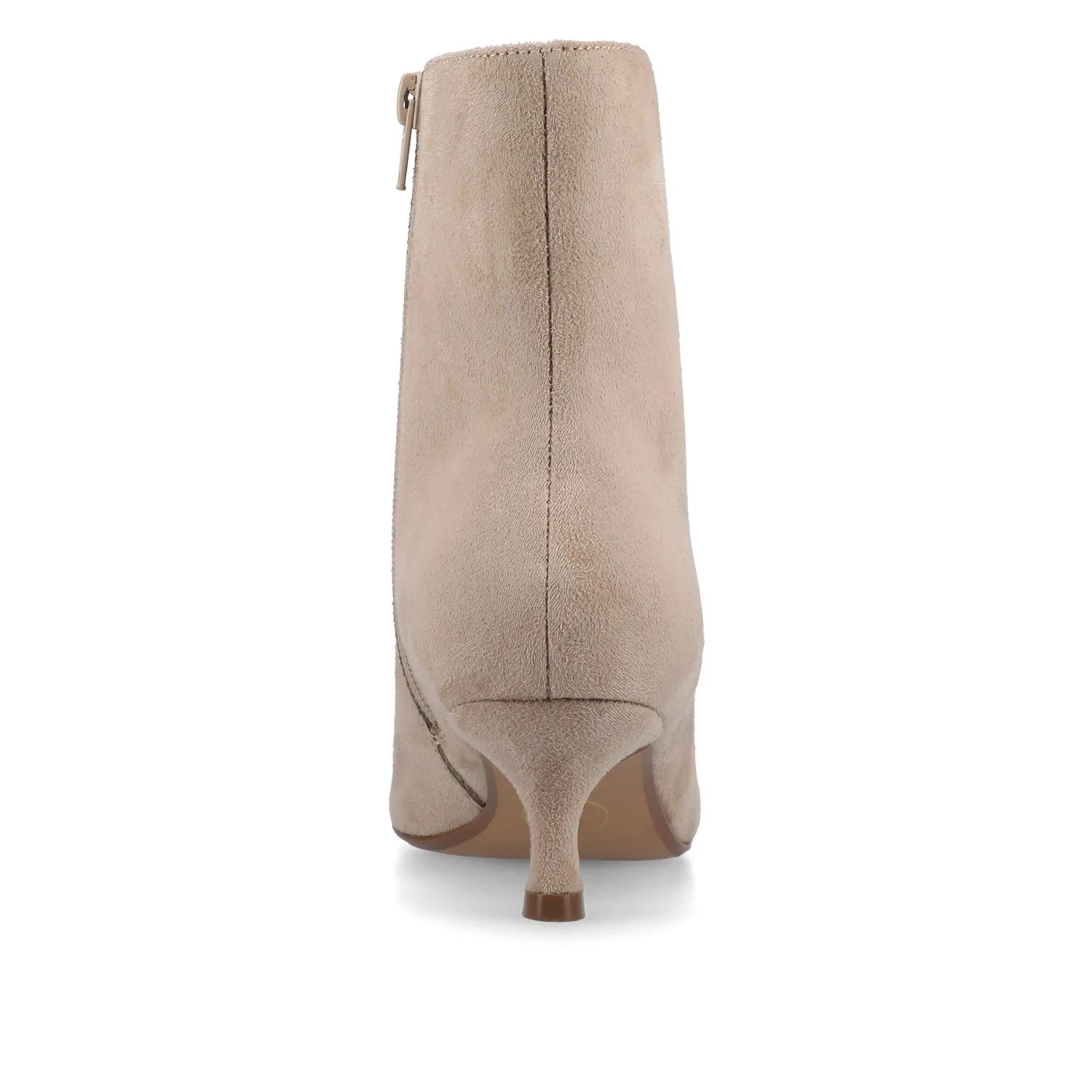ARELY Pointed Toe Booties in Taupe Suede