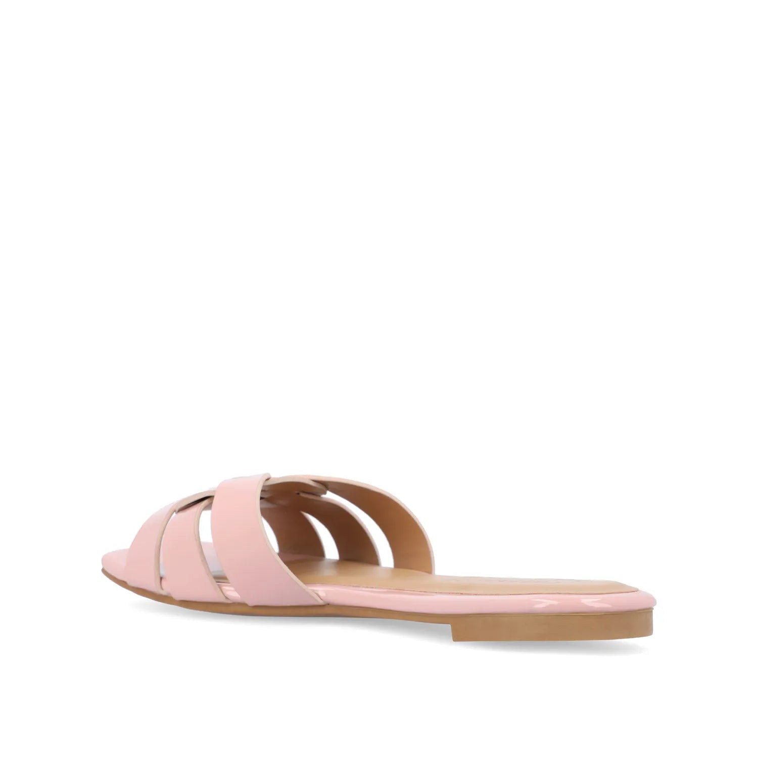 ARRINA Slide Sandals in Statement Patent - Blush Patent