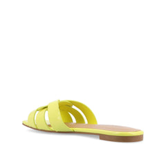 ARRINA SLIDE SANDALS IN STATEMENT PATENT - Yellow Patent