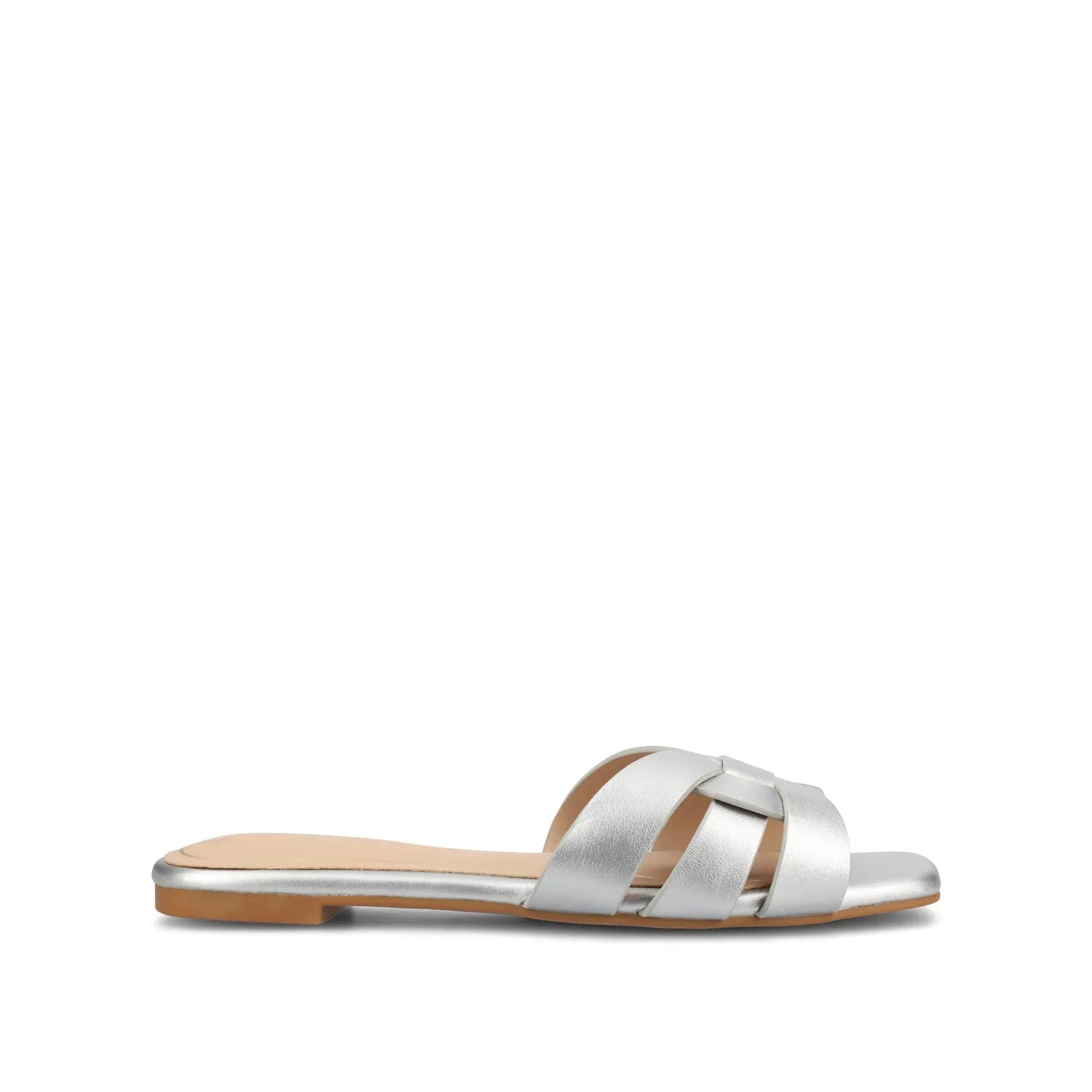 ARRINA Slide Sandals in Basic Patent - Silver PU