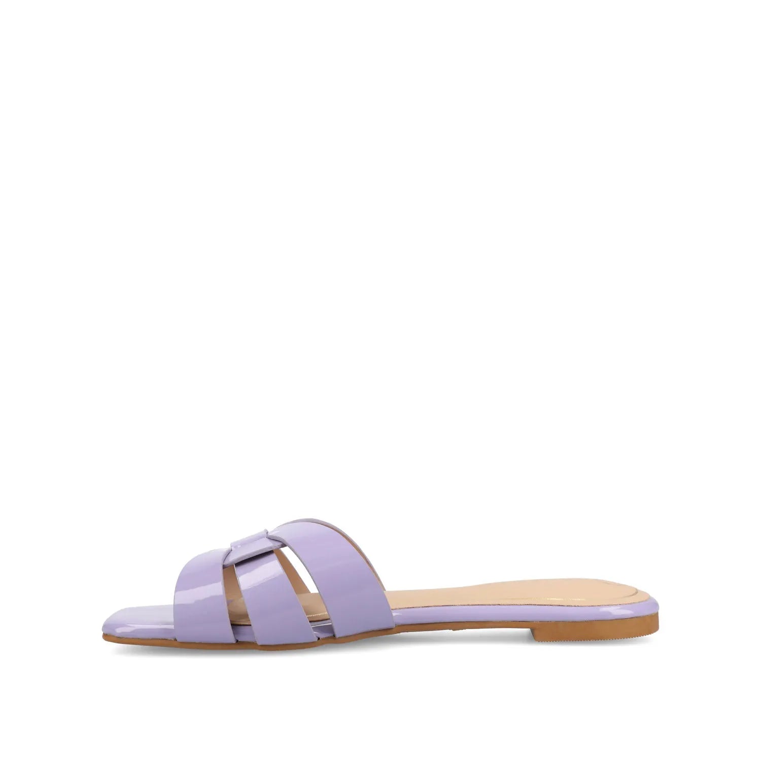 ARRINA Statement Patent Slide Sandals in Wide - Lilac Patent