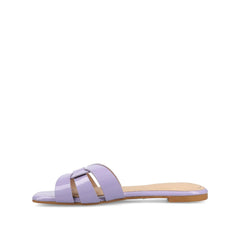 ARRINA Statement Patent Slide Sandals in Wide - Lilac Patent
