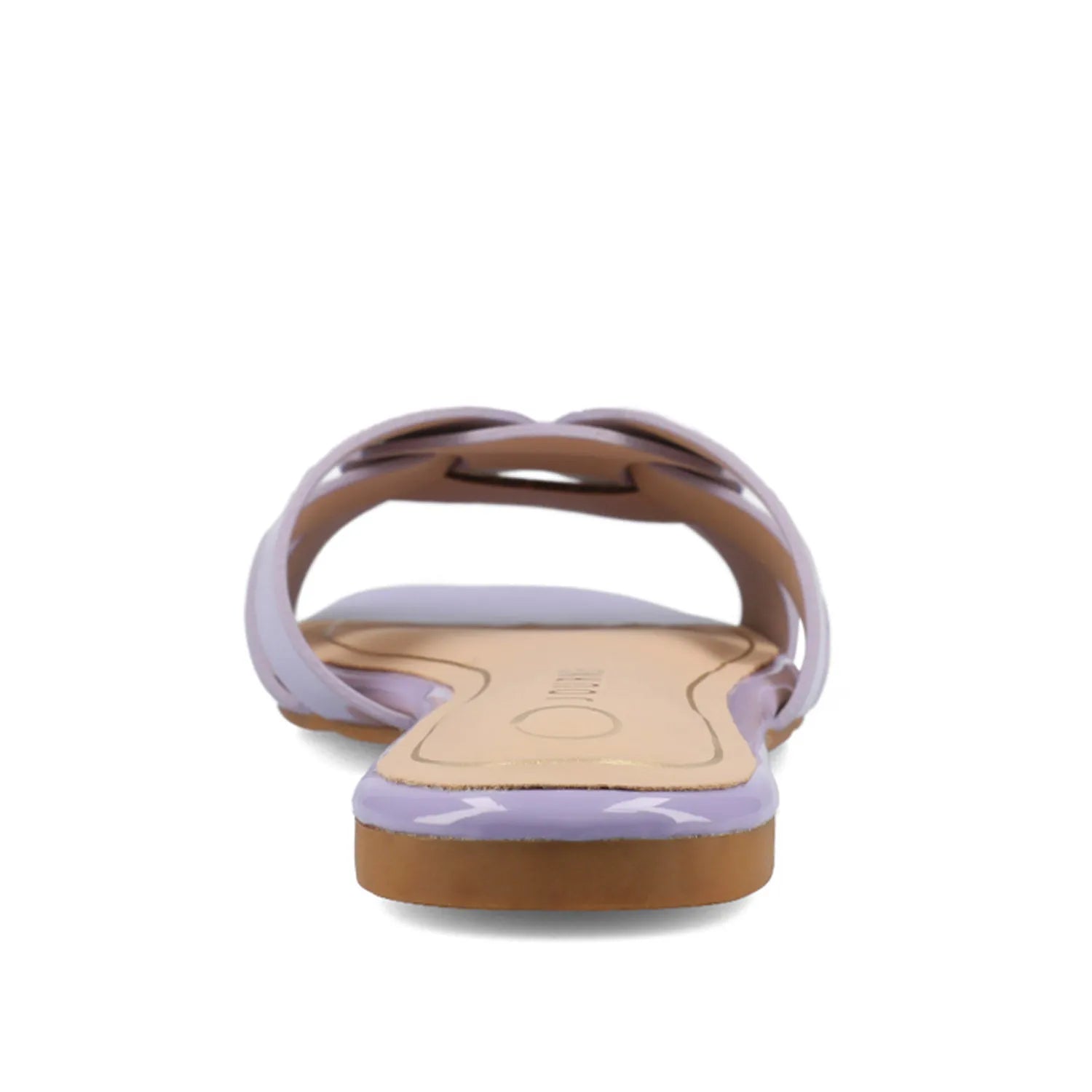 ARRINA Statement Patent Slide Sandals in Wide - Lilac Patent