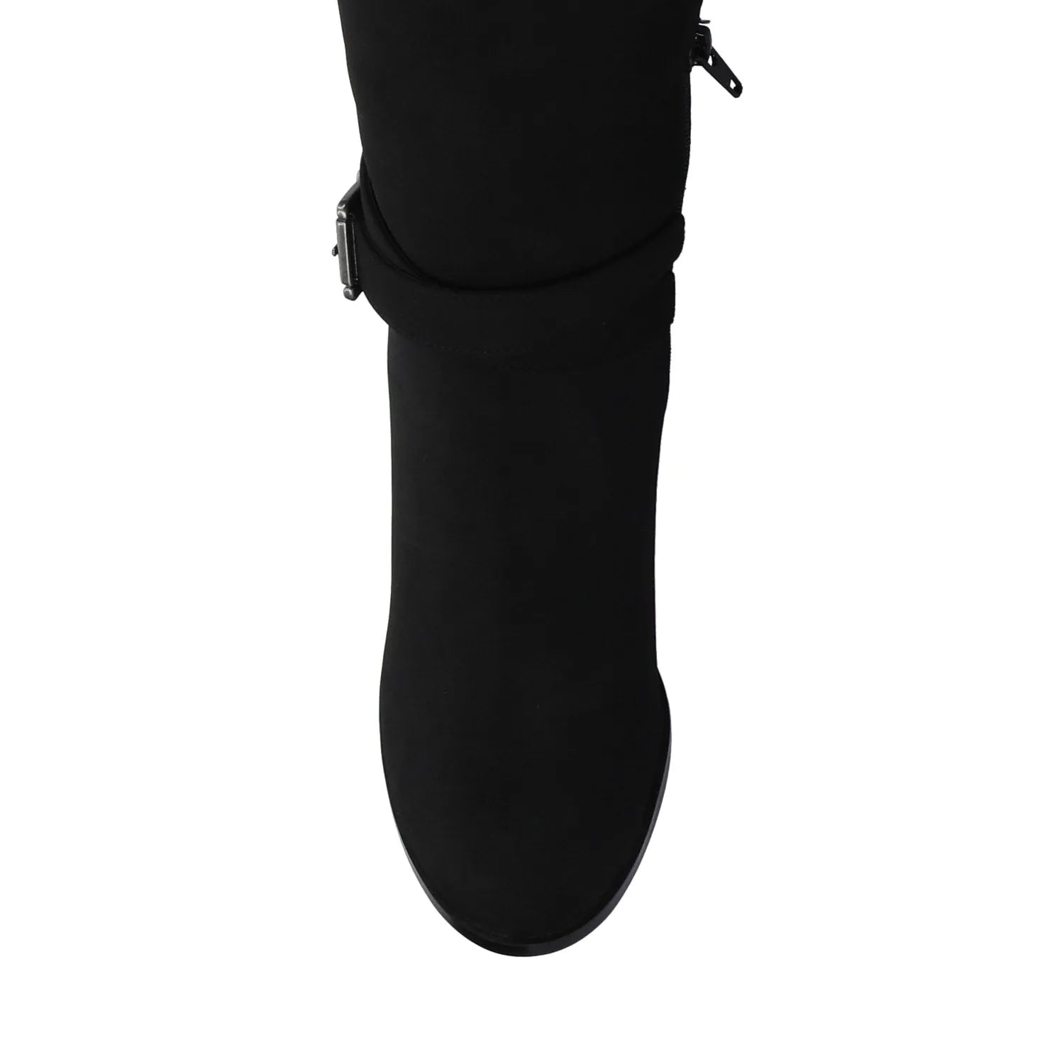 Avalonn Knee-High Dress Boots in Black Suede
