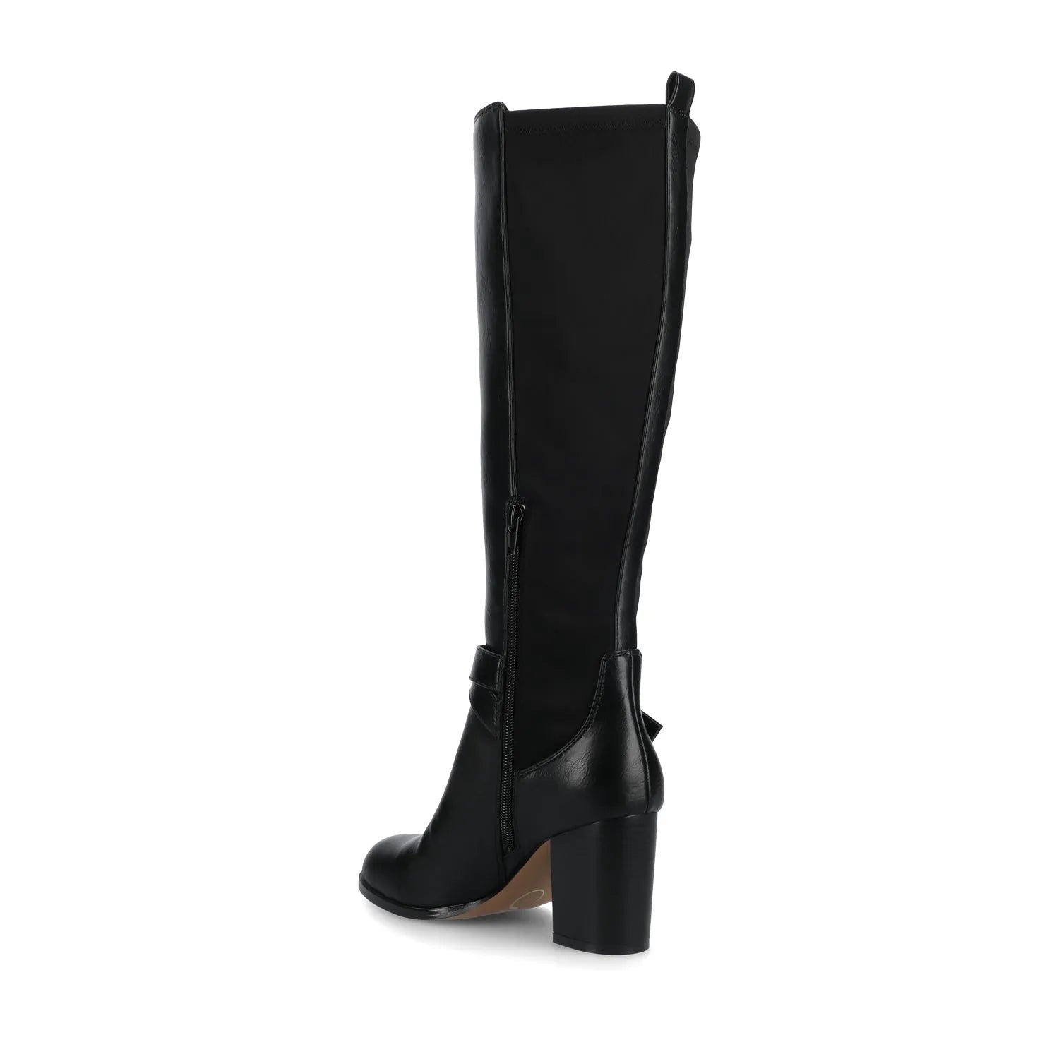 Avalonn Knee-High Wide-Calf Dress Boots in Black