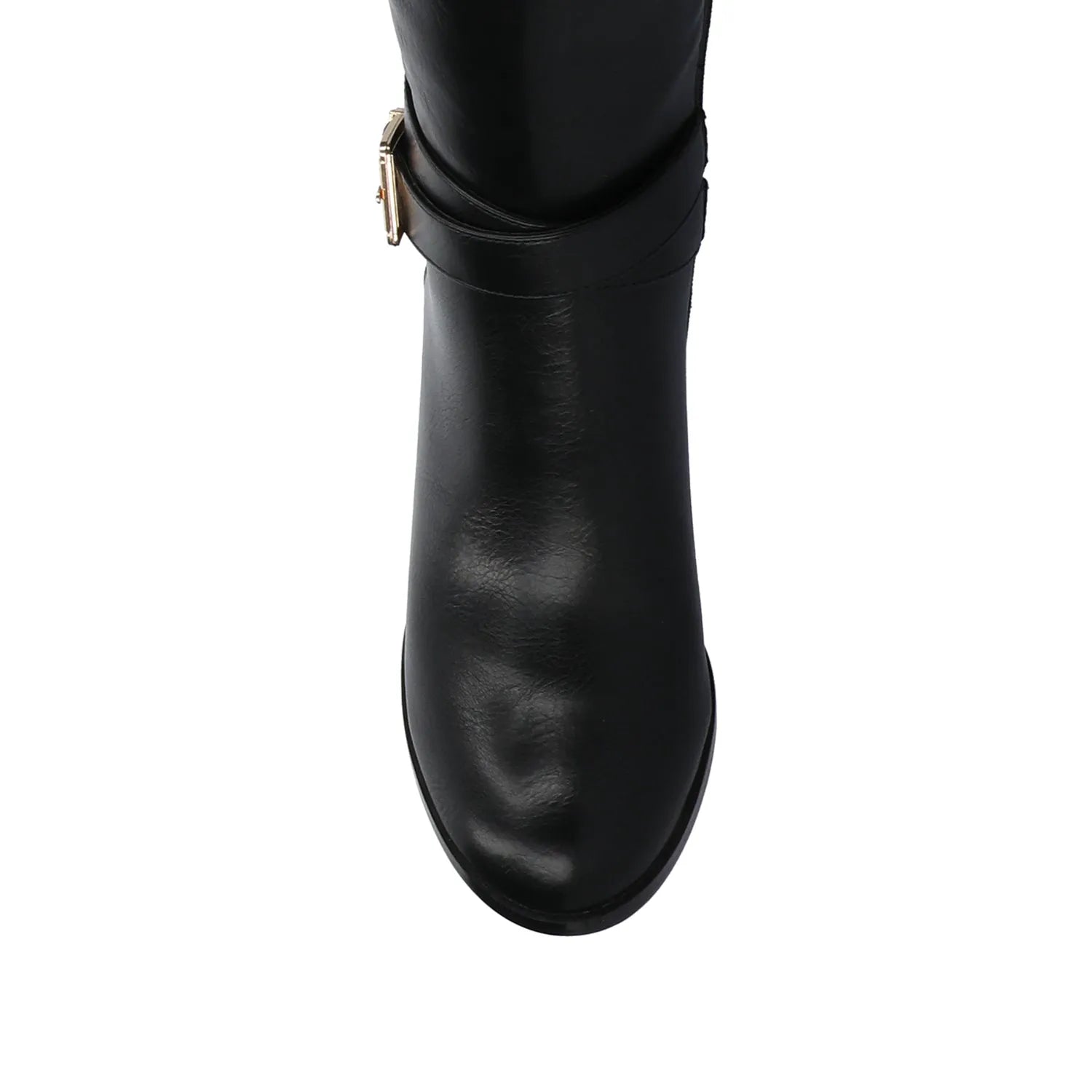 Avalonn Knee-High Wide-Calf Dress Boots in Black
