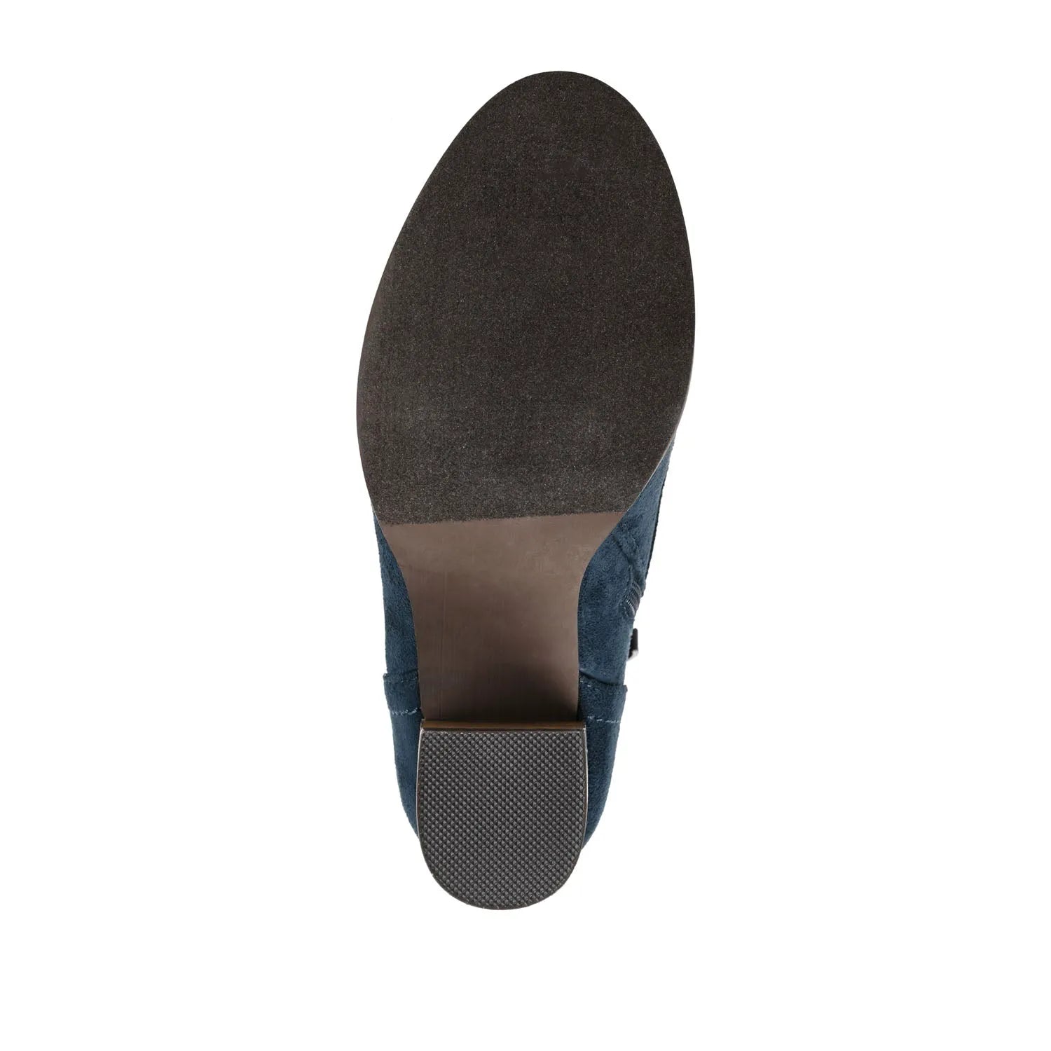 BAYLOR Wide Calf Lace-Up Booties in Navy Faux Suede