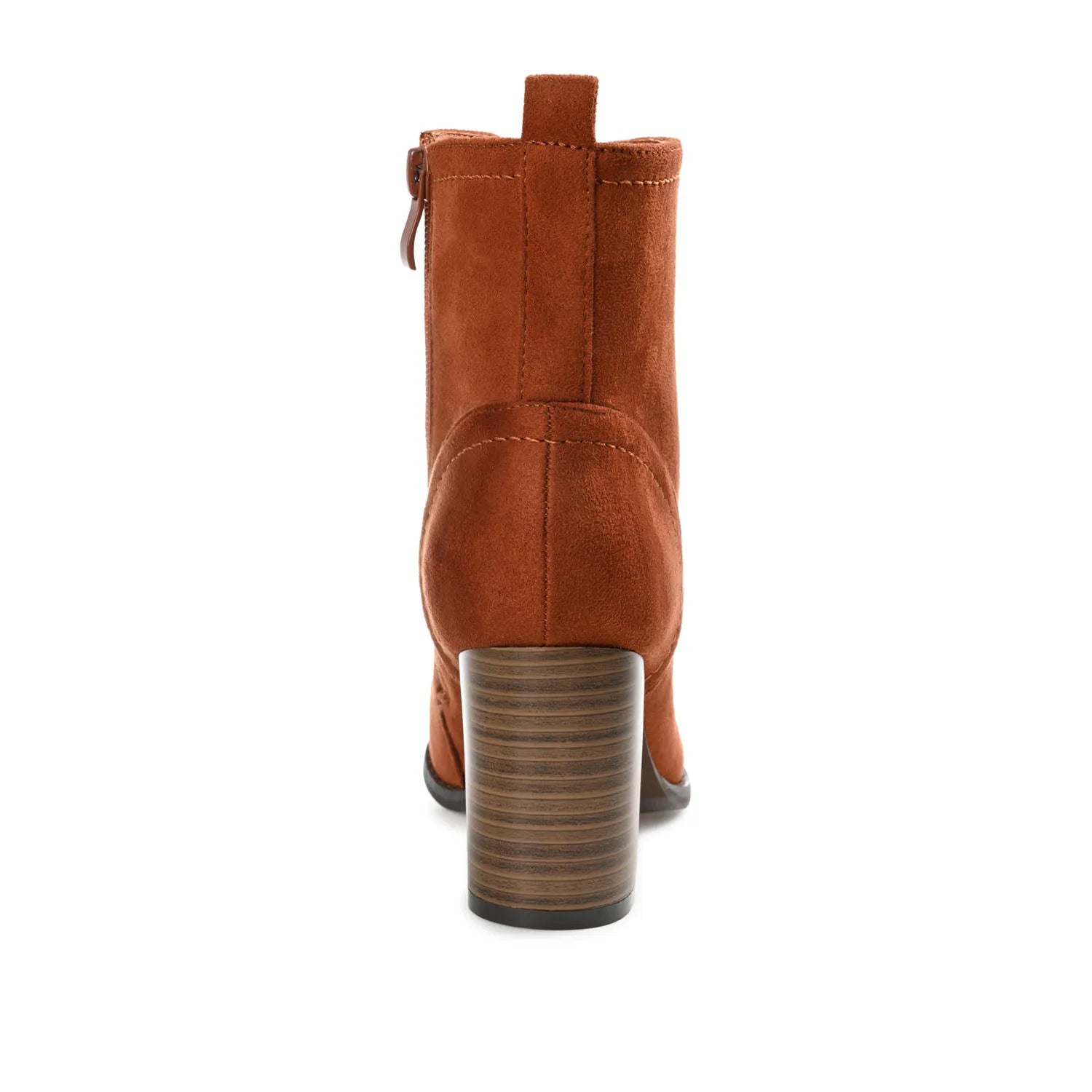 BAYLOR Lace-Up Booties in Faux Suede - Rust