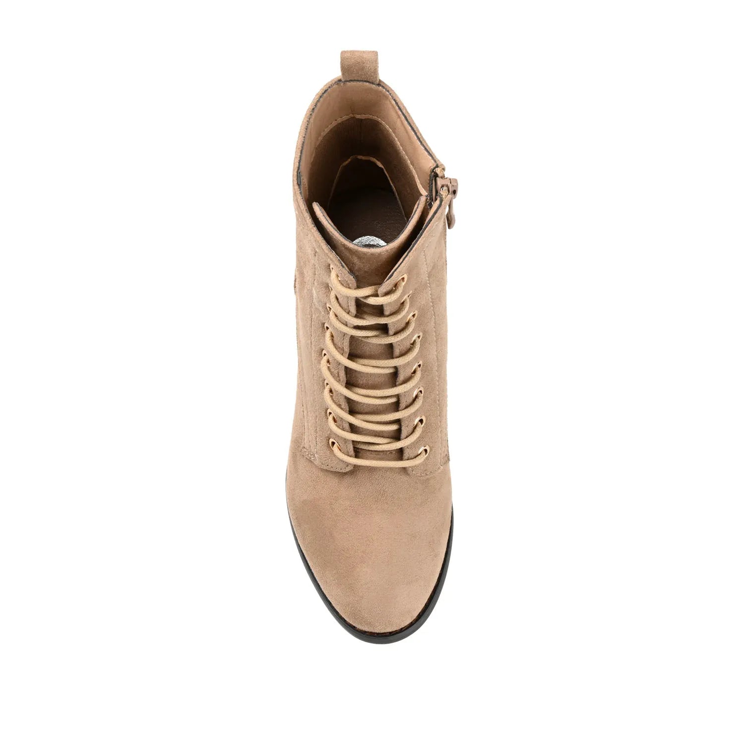 BAYLOR Lace-Up Booties in Wide - Taupe Suede