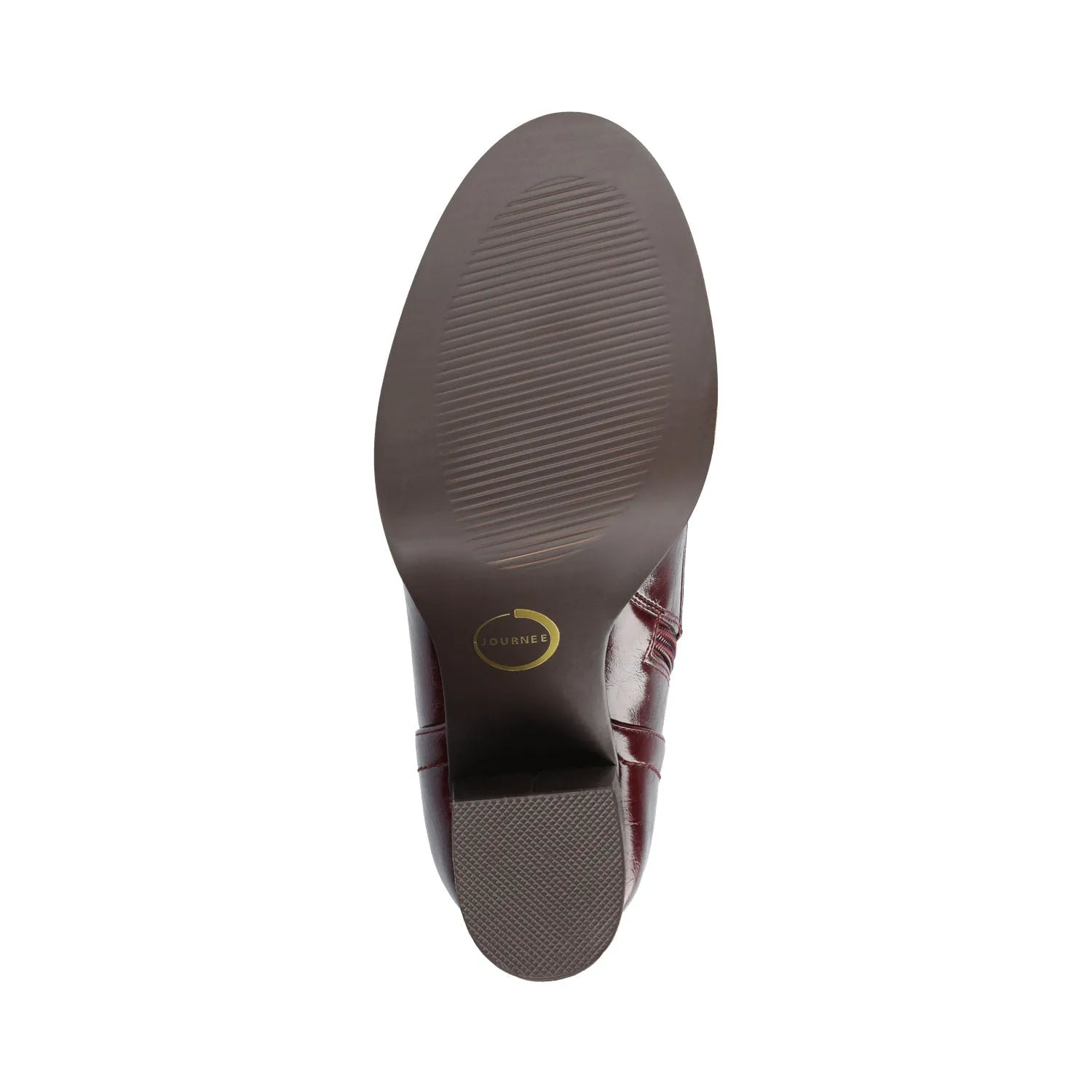 BAYLOR Wide-Calf Vegan Leather Lace-Up Booties in Oxblood Patent