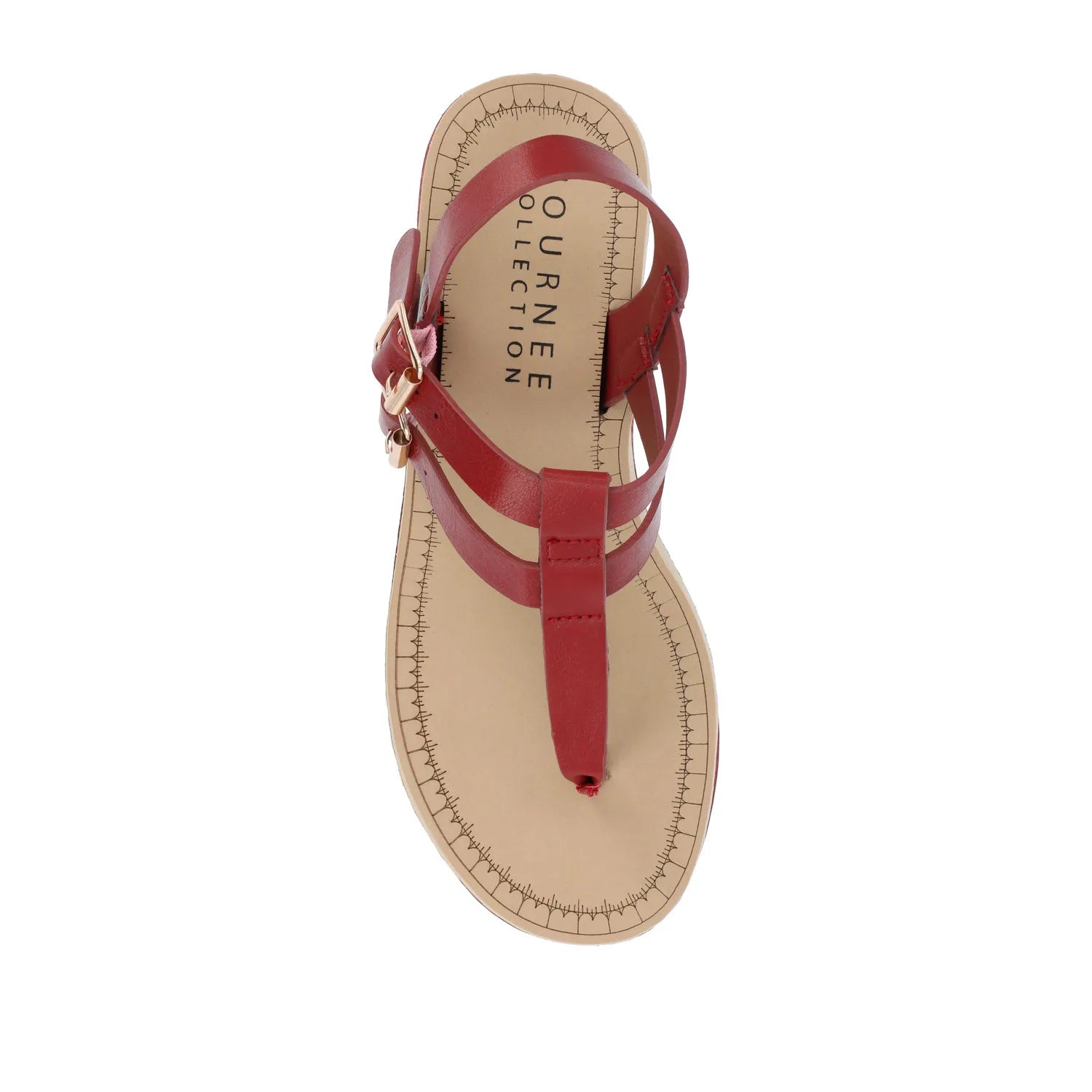 Bianca Wedge Heeled Sandals in Vegan Leather - Red