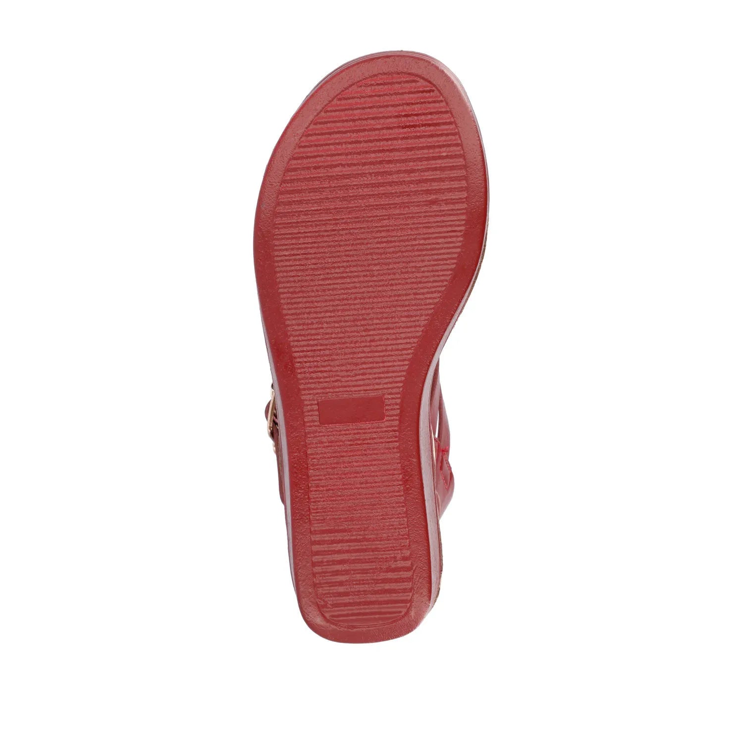 Bianca Wedge Heeled Sandals in Vegan Leather - Red