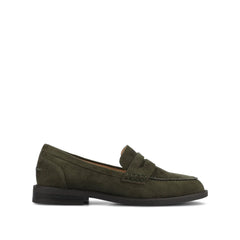 Brooks Penny Loafer in Wide - Olive
