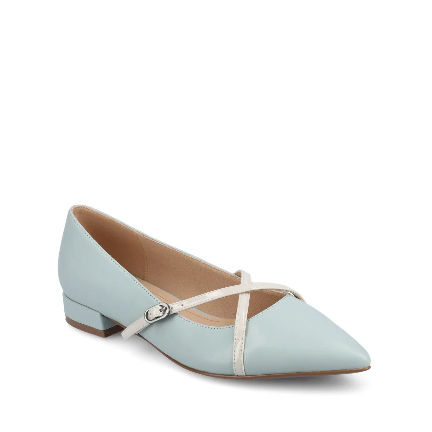 CAMBY Wide Flat Dress in Blue PU