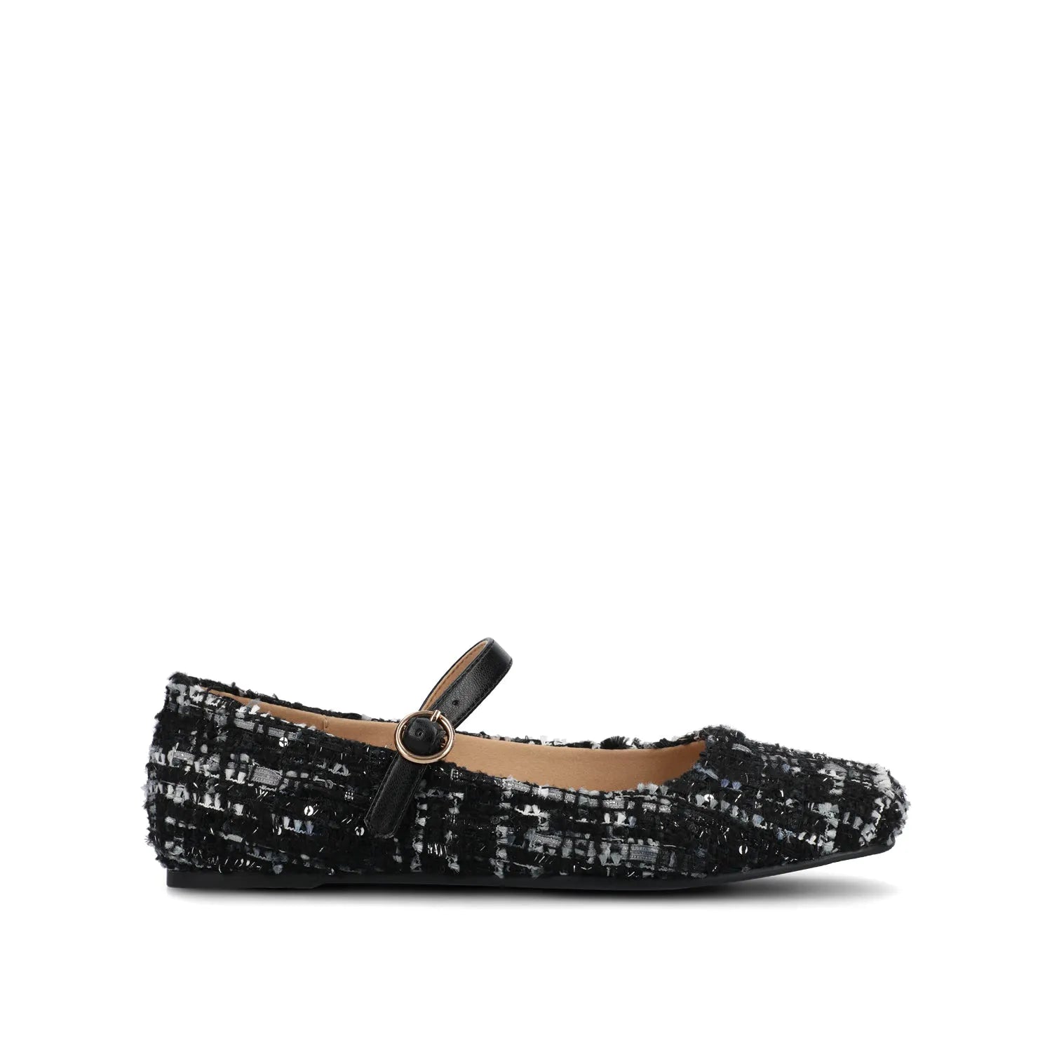 Carrie Dress Flats in Black Tweed
