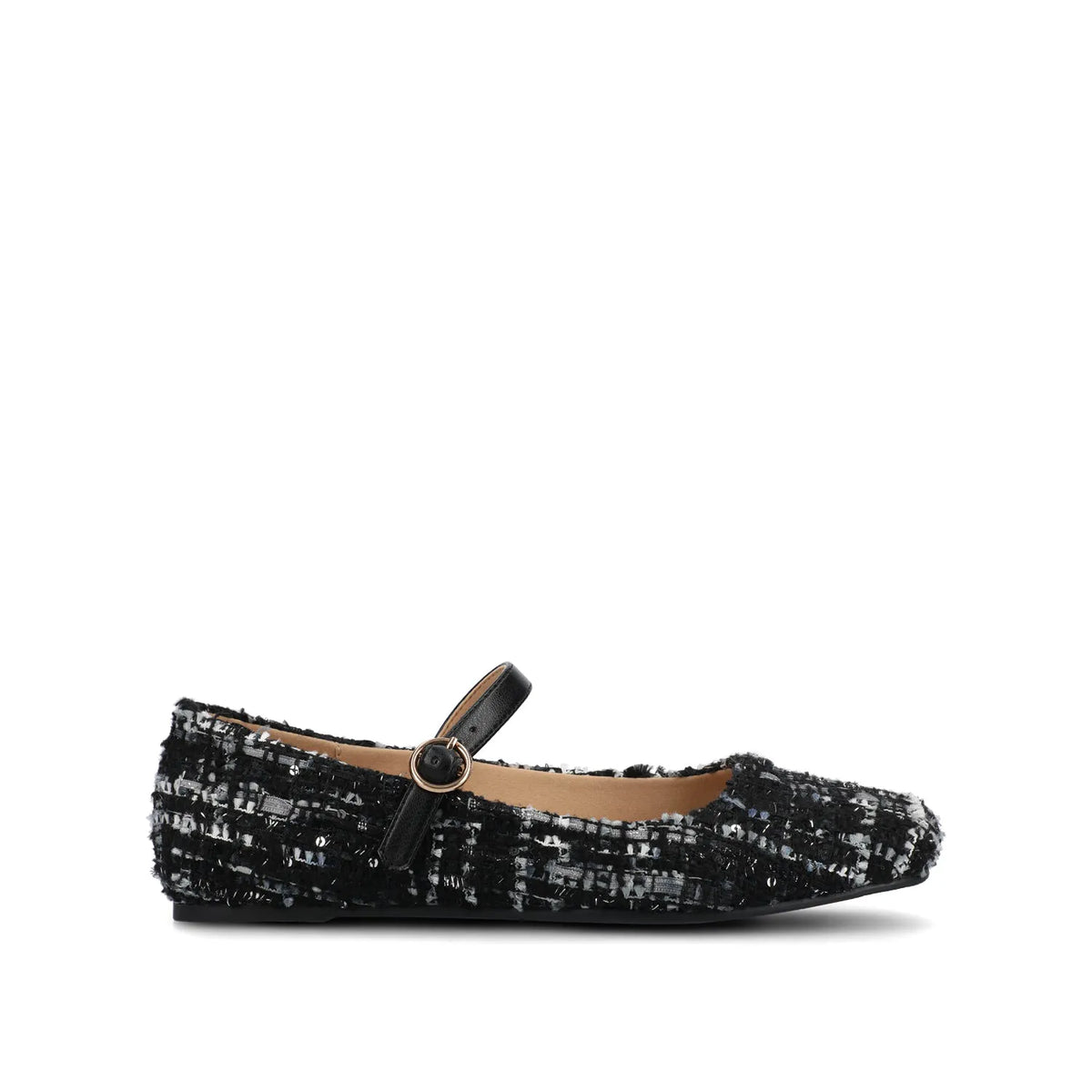 Carrie Dress Flats in Black Tweed
