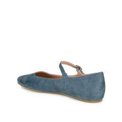 CARRIE FAUX SUEDE BALLET FLATS IN WIDE - Blue Faux Suede