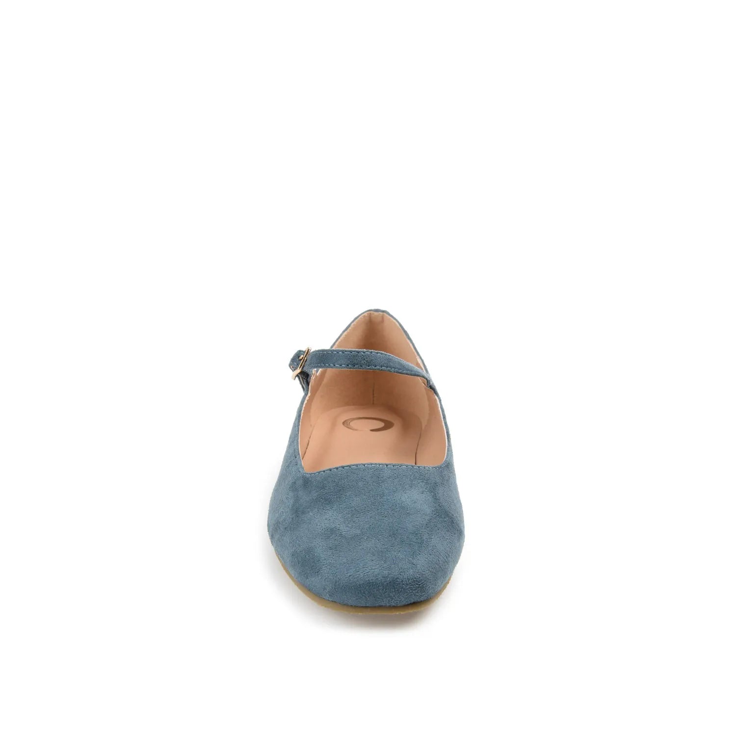 CARRIE FAUX SUEDE BALLET FLATS IN WIDE - Blue Faux Suede
