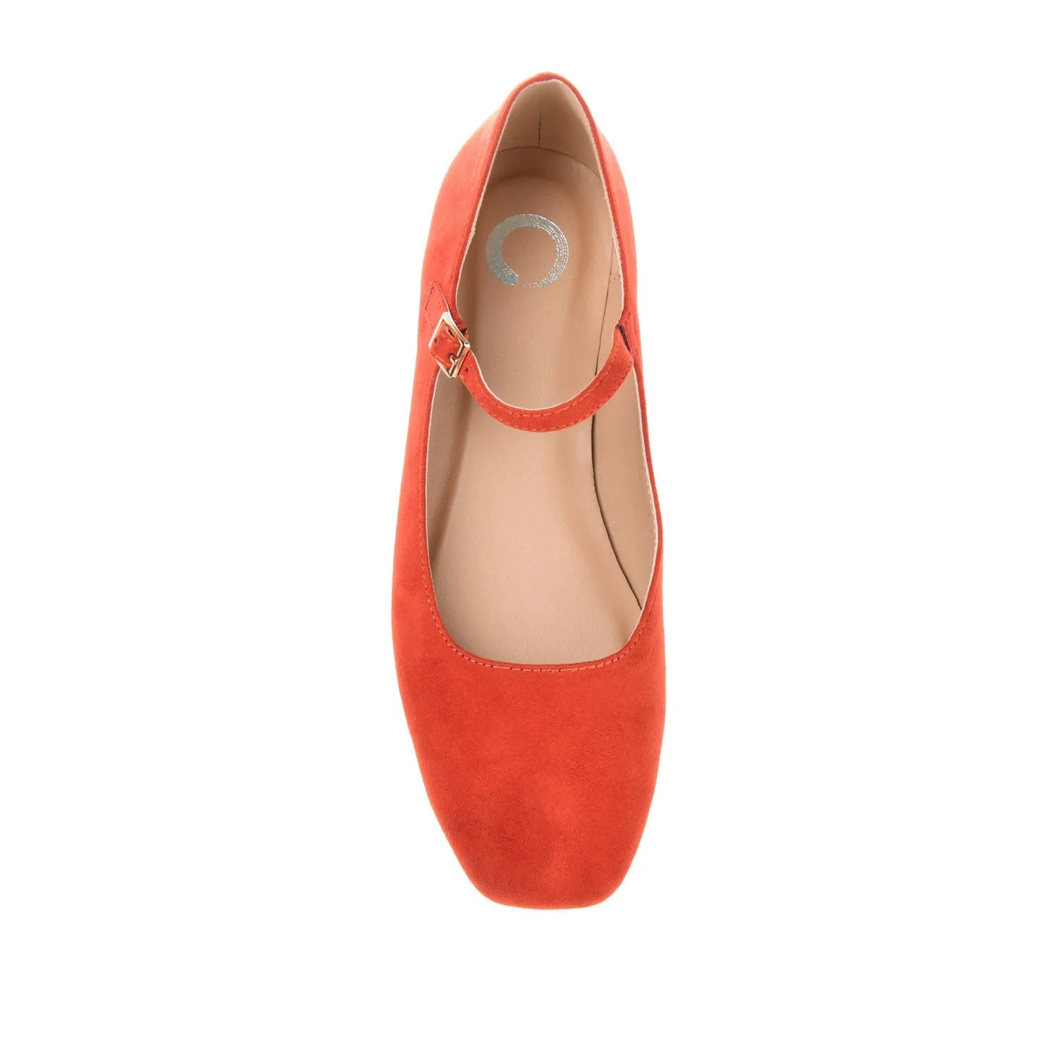 Carrie Wide Fit Ballet Flats in Coral Faux Suede
