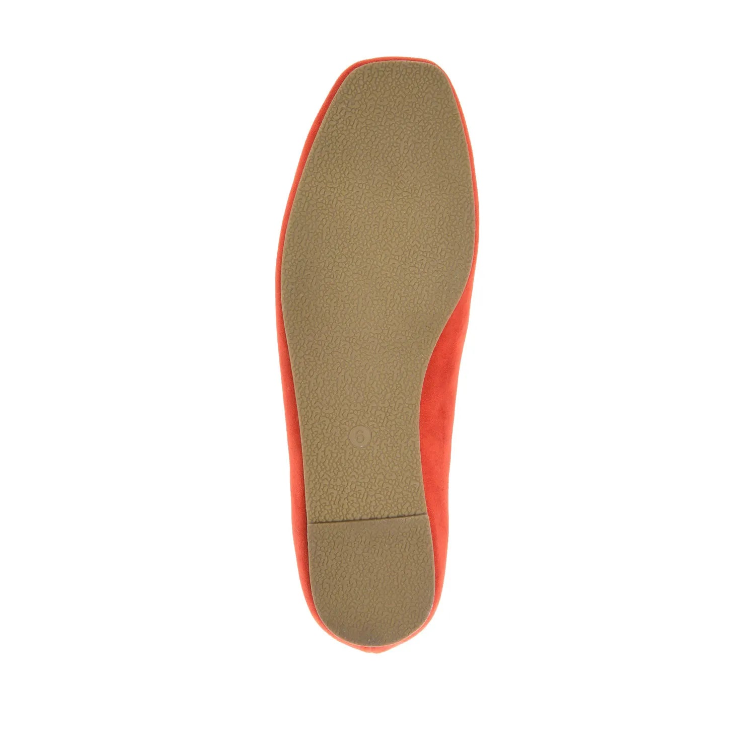 Carrie Wide Fit Ballet Flats in Coral Faux Suede